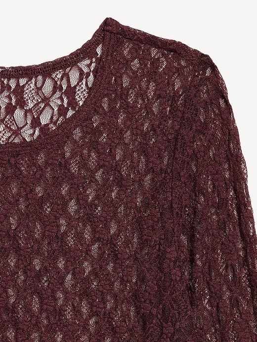 Image number 4 showing, Long-Sleeve Lace Crew-Neck Top