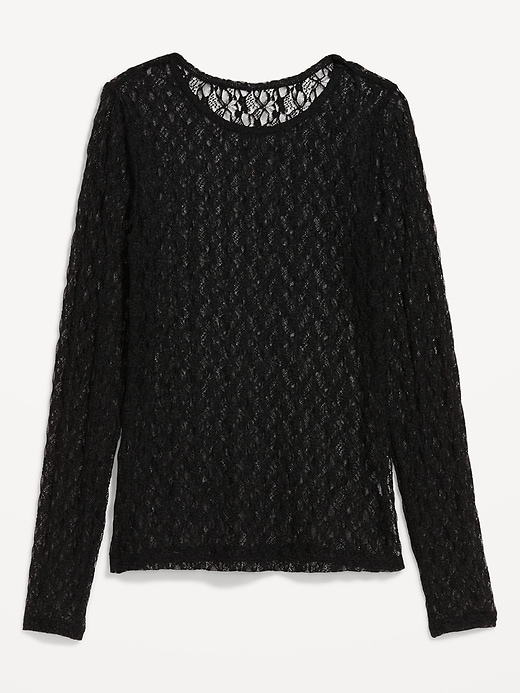Image number 9 showing, Long-Sleeve Lace Crew-Neck Top