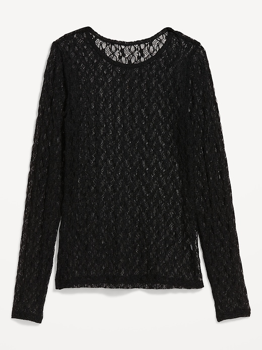 Image number 4 showing, Long-Sleeve Lace Crew-Neck Top