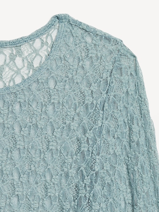Image number 4 showing, Long-Sleeve Lace Crew-Neck Top
