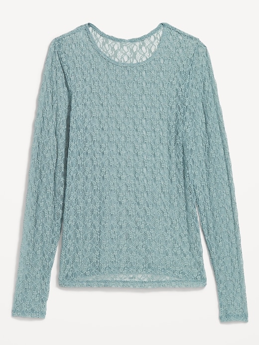 Image number 9 showing, Long-Sleeve Lace Crew-Neck Top