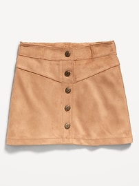 Image number 1 showing, Button-Front Faux-Suede Skirt for Toddler Girls
