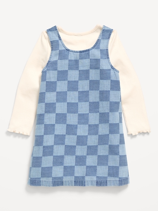 Image number 2 showing, Long-Sleeve Ribbed T-Shirt and Dress Set for Toddler Girls