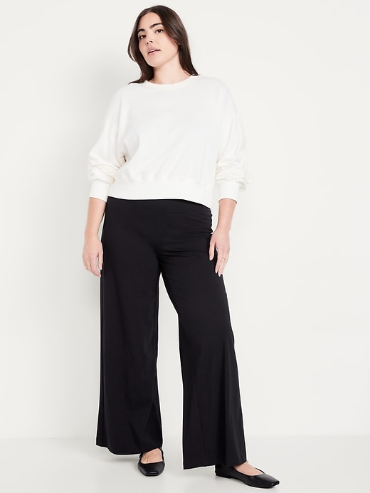 Image number 4 showing, Mid-Rise Jersey Super Wide-Leg Leggings