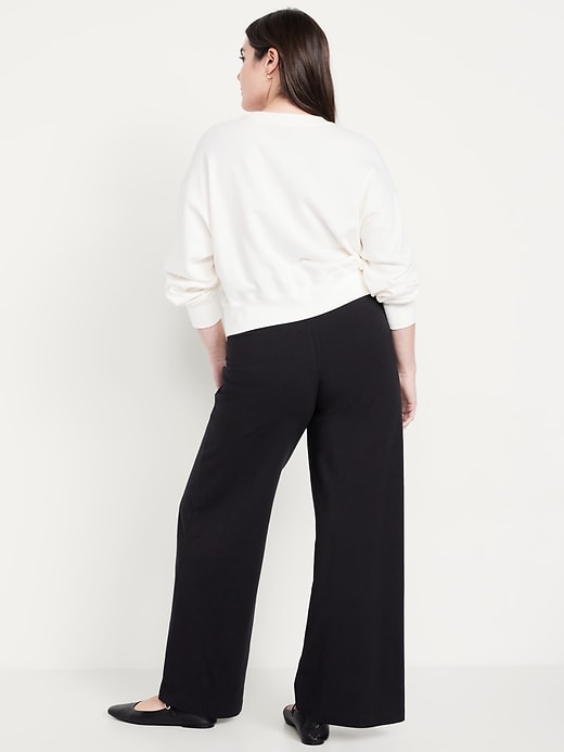 Image number 5 showing, Mid-Rise Jersey Super Wide-Leg Leggings