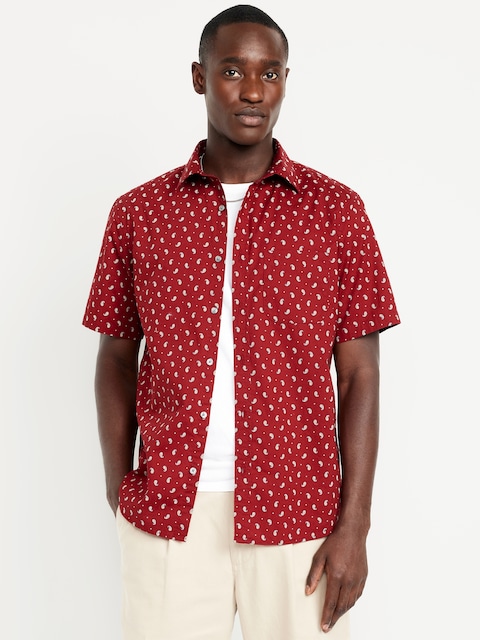 Classic Fit Printed Everyday Shirt - Red Paisley