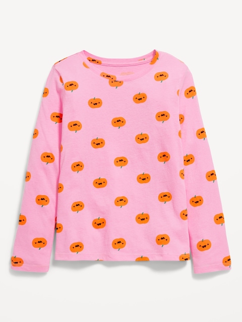T-shirt ultra-doux à manches longues à imprimé pour Fille - Orange