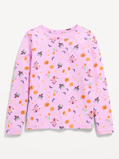 T-shirt ultra-doux à manches longues à imprimé pour Fille - Motifs D’Halloween