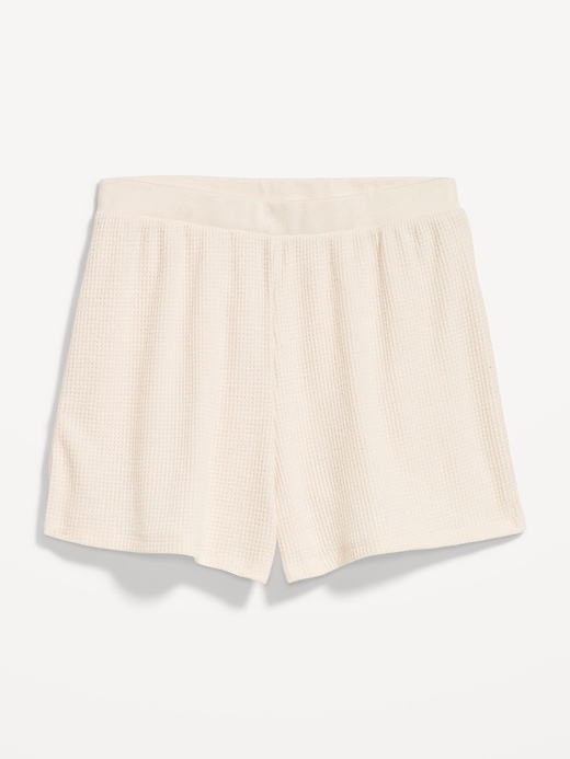 L'image numéro 4 présente Short de pyjama douillet gaufré à taille haute