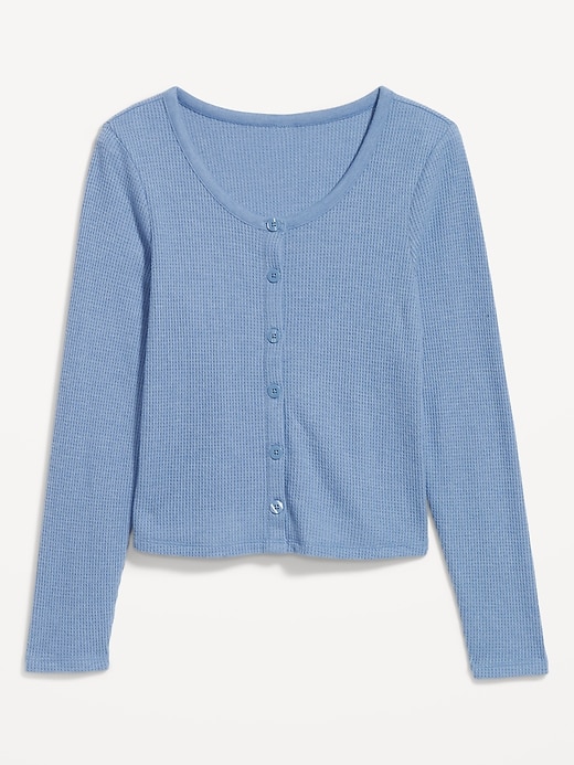 Image number 6 showing, Button-Down Waffle-Knit Sleep Top