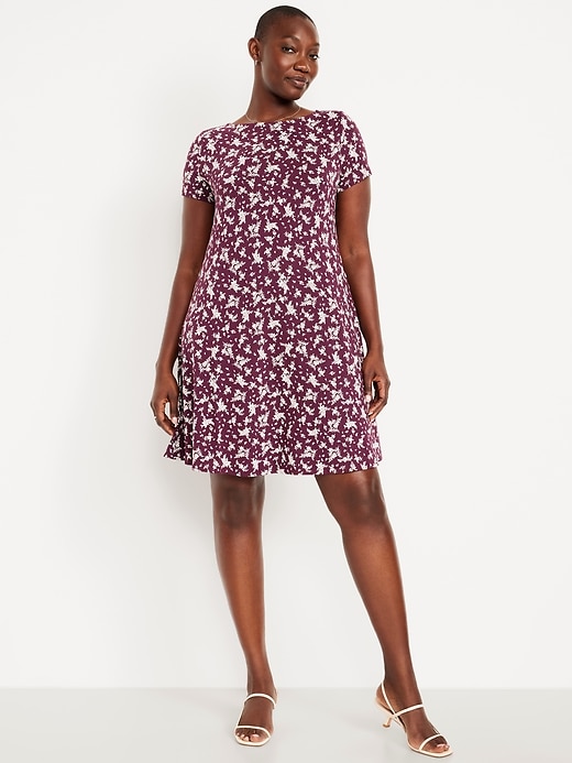 Image number 4 showing, Short-Sleeve Mini Swing Dress