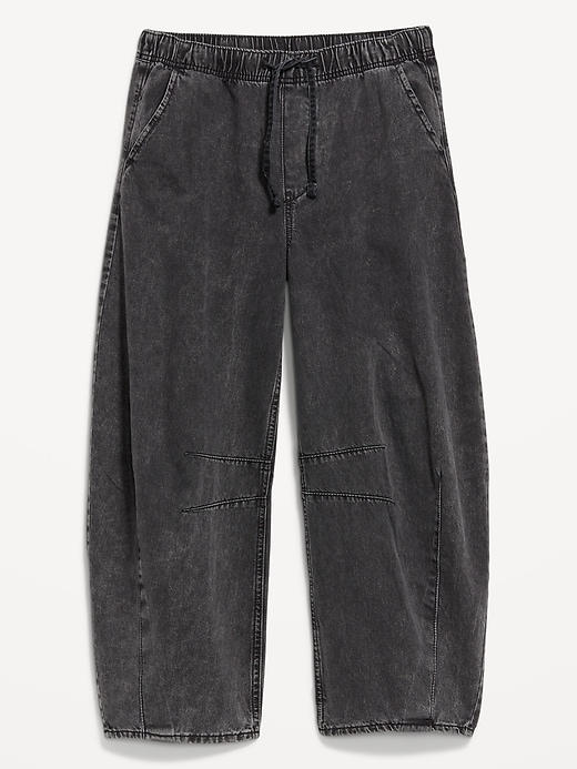 Image number 1 showing, High-Waisted Pull-On Barrel Jeans