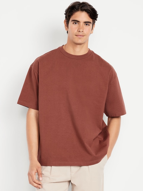 T-shirt surdimensionné moderne en tissu épais - Rouge