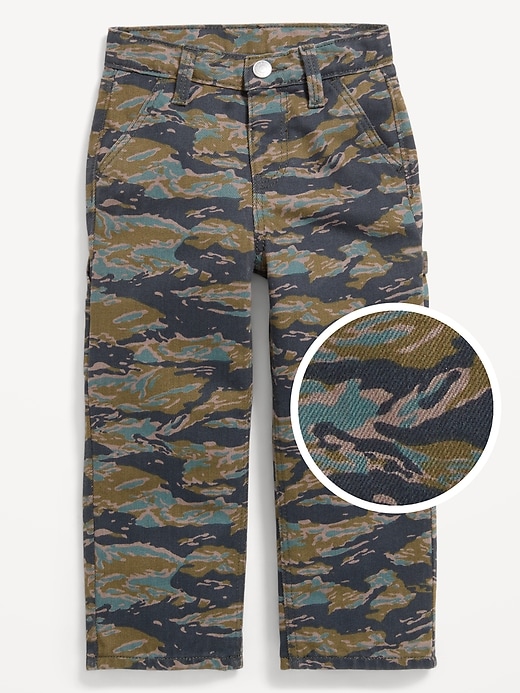 Image number 1 showing, Printed Baggy Carpenter Jeans for Toddler Boys