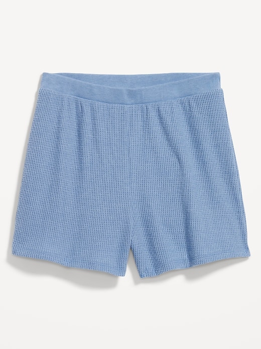 Image number 4 showing, High-Waisted Cozy Waffle Pajama Shorts