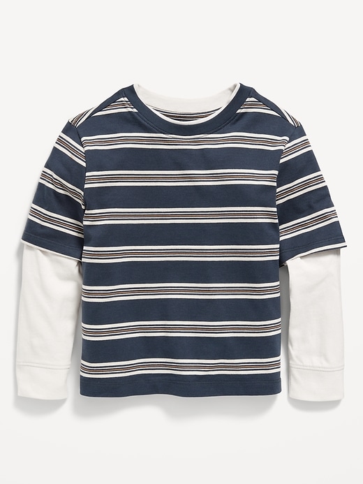 Image number 1 showing, Oversized Long-Sleeve 2-In-1 T-Shirt for Toddler Boys