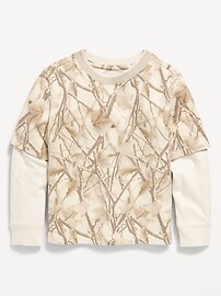 Image number 1 showing, Oversized Long-Sleeve 2-In-1 T-Shirt for Toddler Boys