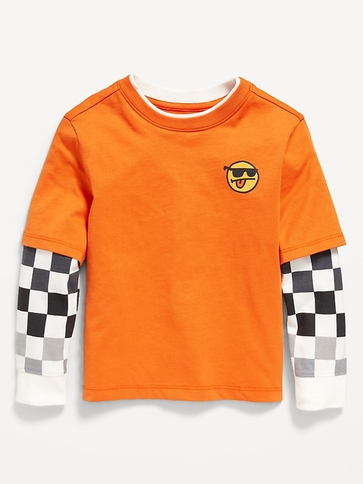 L'image numéro 1 présente T-shirt 2 en 1 surdimensionné à manches longues pour tout-petit garçon