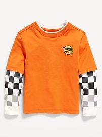L'image numéro 1 présente T-shirt 2 en 1 surdimensionné à manches longues pour tout-petit garçon