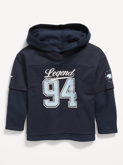 Oversized 2-In-1 Football Hoodie for Toddler Boys - In The Navy