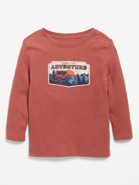 T-shirt à manches longues à imprimé unisexe pour tout-petit - Merisier