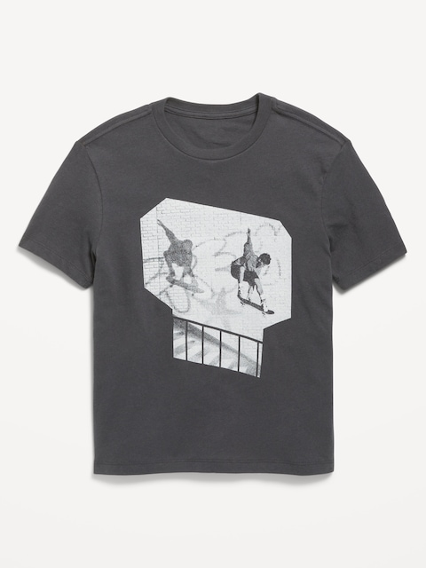 T-shirt à manches courtes à imprimé pour garçon - Noir