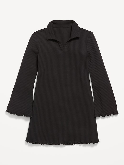 Image number 3 showing, Long-Sleeve Fit and Flare Ribbed Polo Dress for Girls
