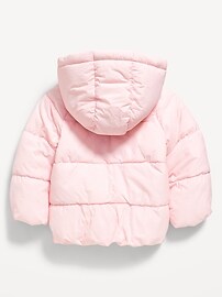 Image number 2 showing, Water-Resistant Embroidered Puffer Jacket for Toddler Girls
