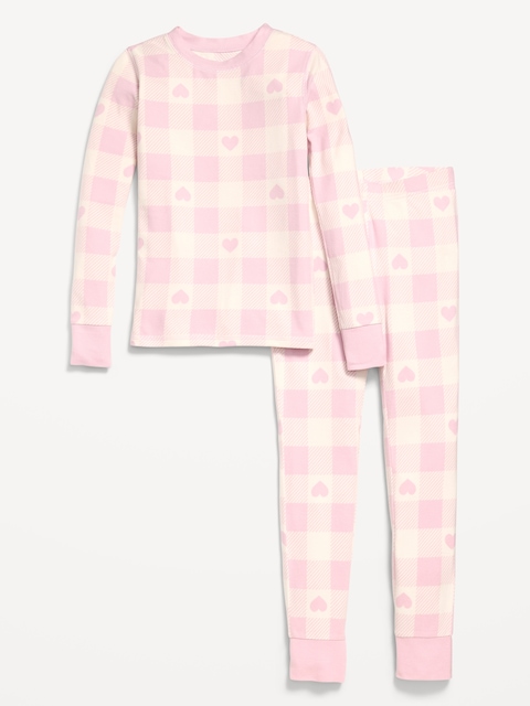 Gender-Neutral Snug-Fit Graphic Pajama Set for Kids