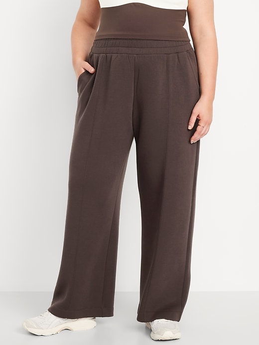 Image number 6 showing, High-Waisted Bounce Fleece Wide-Leg Sweatpants