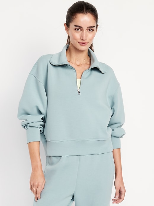 Image number 1 showing, Half-Zip Bounce Fleece Pullover Sweatshirt