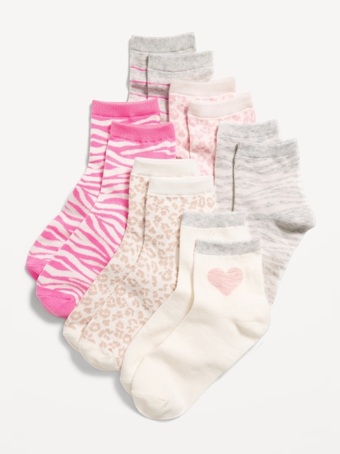 Quarter-Crew Socks 6-Pack for Girls