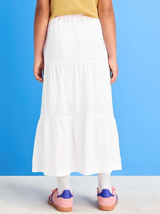 View large product image 2 of 5. Printed Tiered Swing Midi Skirt for Girls