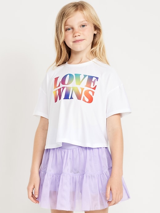 View large product image 1 of 3. CloudMotion Cropped Performance T-Shirt for Girls