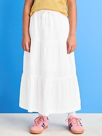 View large product image 3 of 5. Printed Tiered Swing Midi Skirt for Girls