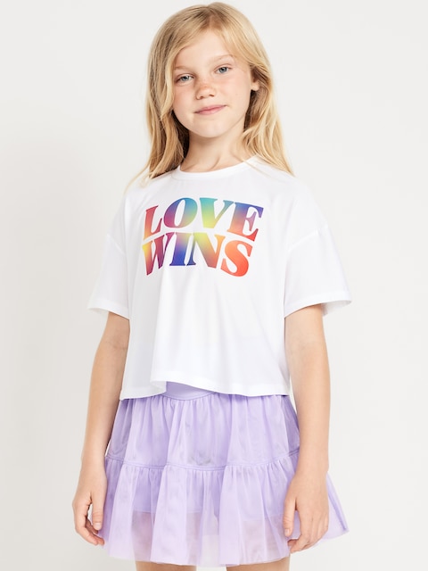 CloudMotion Cropped Performance T-Shirt for Girls