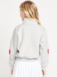 Image number 2 showing, Oversized Quarter-Zip Graphic Sweatshirt for Girls