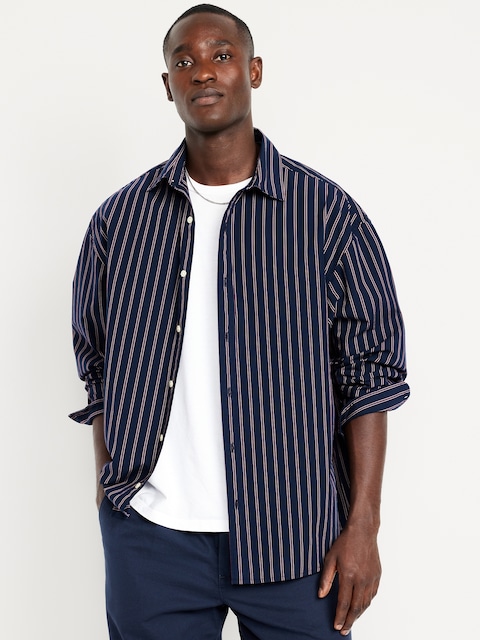 Oversized Poplin Shirt - Blue