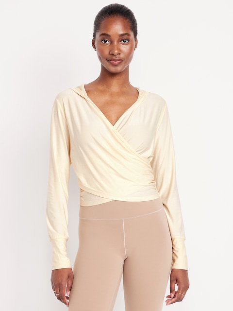 CloudMotion Cross-Front Hoodie - Howlite