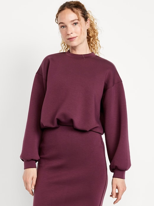 Image number 1 showing, Bounce Fleece Bubble-Hem Sweatshirt