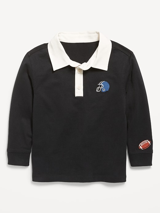 Image number 1 showing, Oversized Long-Sleeve Rugby Shirt for Toddler Boys