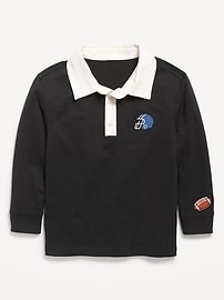 Image number 1 showing, Oversized Long-Sleeve Rugby Shirt for Toddler Boys