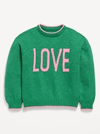 Image number 2 showing, Oversized Crew-Neck Sweater for Girls