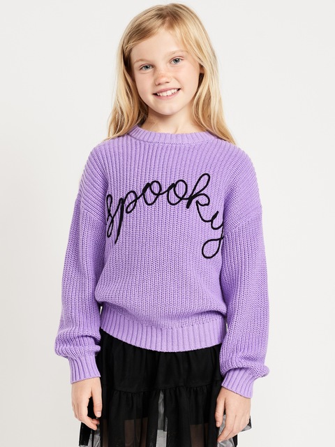 Oversized Crew-Neck Sweater for Girls