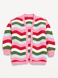Image number 1 showing, Printed Open-Front Cardigan Sweater for Toddler Girls