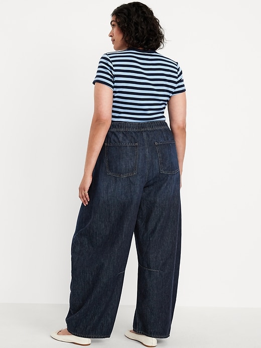 Image number 5 showing, High-Waisted Pull-On Barrel Jeans