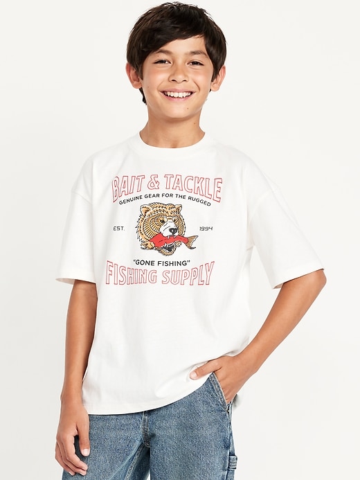View large product image 1 of 2. Oversized Short-Sleeve Graphic T-Shirt for Boys