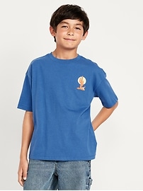 L'image numéro 1 présente T-shirt surdimensionné à manches courtes et à imprimé pour garçon