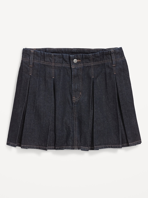 Image number 4 showing, Mid-Rise Pleated Jean Mini Skirt