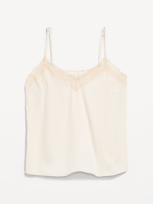 Image number 8 showing, Lace-Trim Satin Cami Top